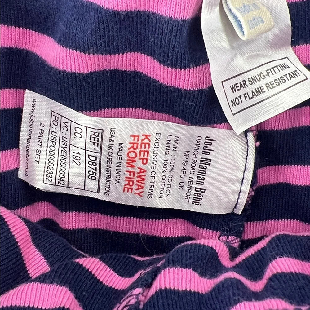 Girl’s Pajama Bottoms - Size 4 to 5 - Pink and Navy Striped